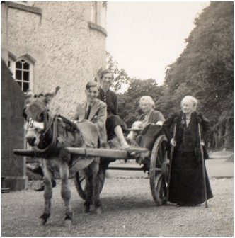 The sisters, now quite elderly, at Castle Crine, 1927.