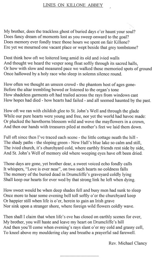 Poem: Lines on Killone Abbey